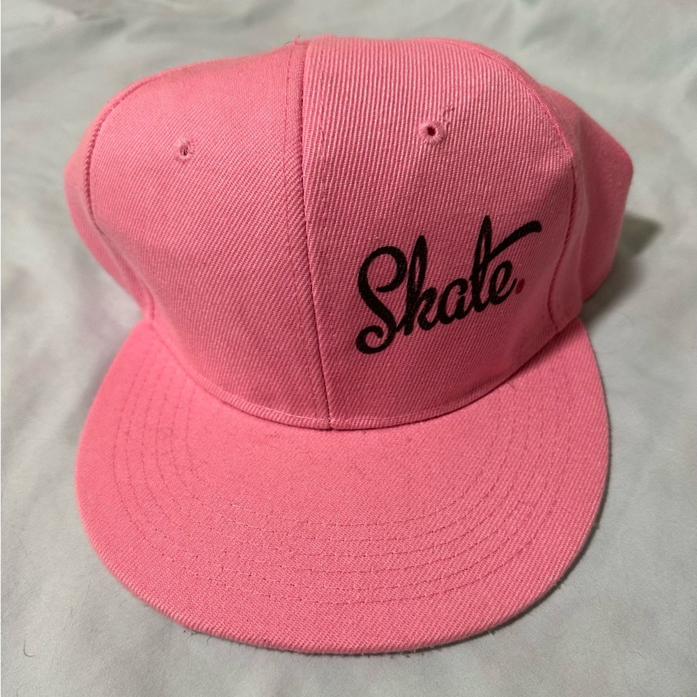 Adjustable Flat Brimmed Pink “Skate” hat